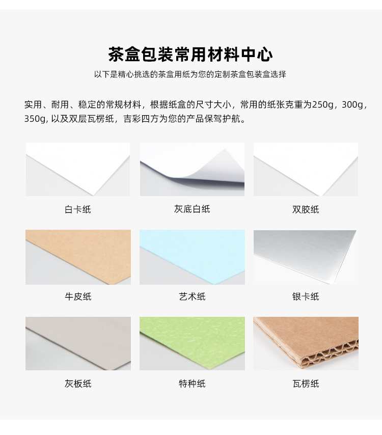 茶葉禮盒包裝廠家定制材料